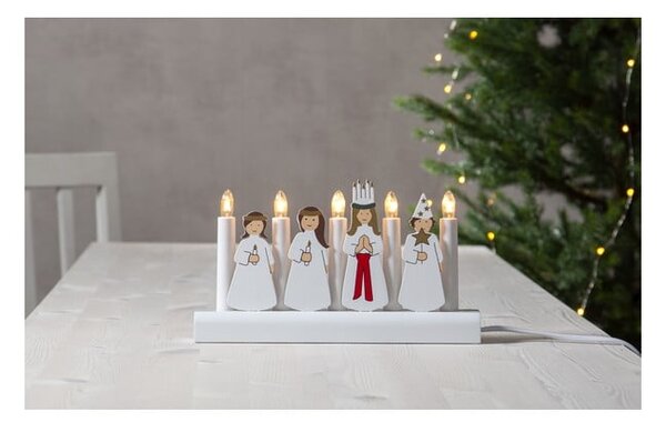 Julia fehér karácsonyi LED gyertyatartó, hosszúság 28 cm - Star Trading