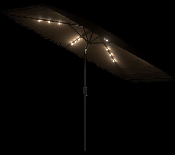 VidaXL Kerti Napernyő - Barna - 300x200cm - LED