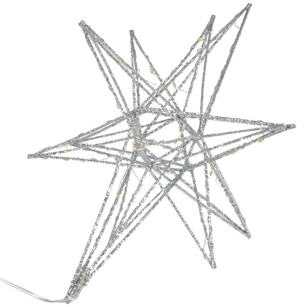 Kis ezüst karácsonyi fénydísz csillag alakú Kave Home Nicoletta
