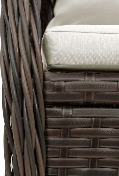 VidaXL Polyrattan Kerti Étkezőgarnitúra - 5 részes, Barna