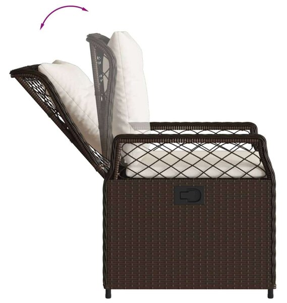 VidaXL Polyrattan Kerti Étkezőgarnitúra - 5 részes, Barna