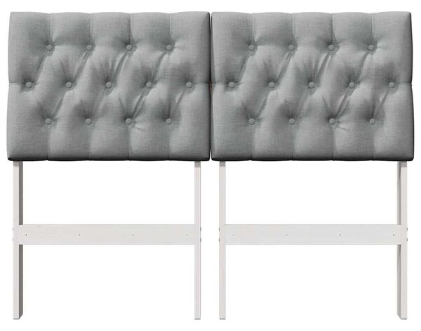 VidaXL Kárpitozott fejtámla Világosszürke 120 cm Tömör fenyőfa