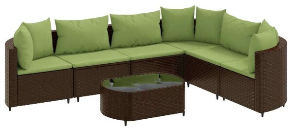VidaXL Polyrattan Kerti Ülőgarnitúra - 7 részes - Barna