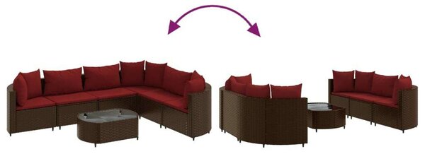 VidaXL Polyrattan Kerti Ülőgarnitúra - 7 részes