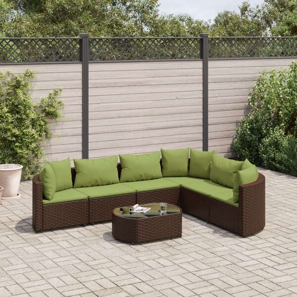 VidaXL Polyrattan Kerti Ülőgarnitúra - 7 részes - Barna