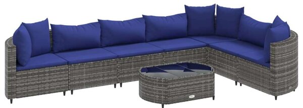 VidaXL Polyrattan Kerti Ülőgarnitúra - 8 részes - Szürke