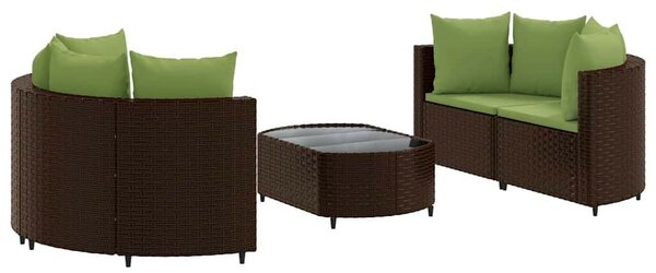 VidaXL Polyrattan Kerti Ülőgarnitúra - 5 részes - Barna