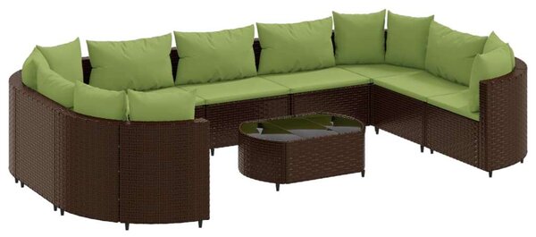 VidaXL Polyrattan Kerti Ülőgarnitúra - 10 részes - Barna