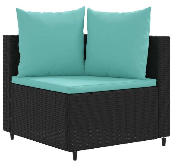 VidaXL Polyrattan Kerti Ülőgarnitúra - 6 részes - Fekete