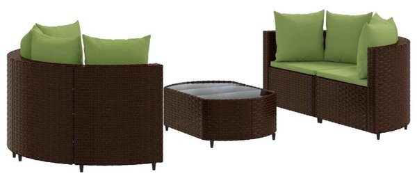 VidaXL Polyrattan Kerti Ülőgarnitúra - 5 részes - Barna