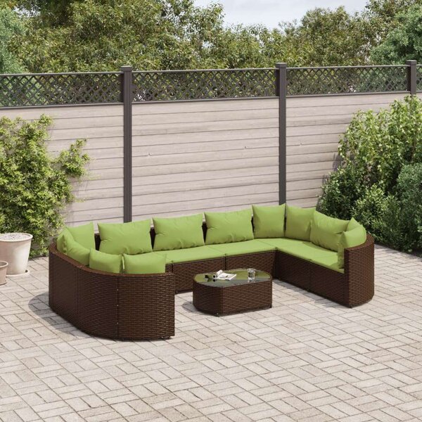 VidaXL Polyrattan Kerti Ülőgarnitúra - 10 részes - Barna