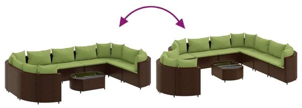 VidaXL Polyrattan Kerti Ülőgarnitúra - 10 részes - Barna