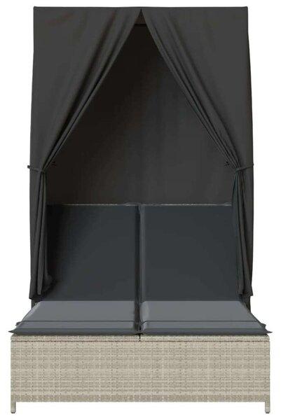 VidaXL Dupla Napozóágy - Polyrattan - 197cm