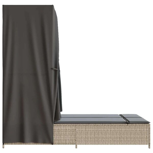 VidaXL Dupla Napozóágy - Polyrattan - 197cm