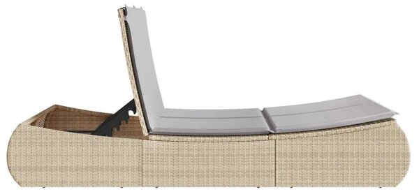 VidaXL Dupla Napozóágy - Polyrattan - Bézs - 200cm