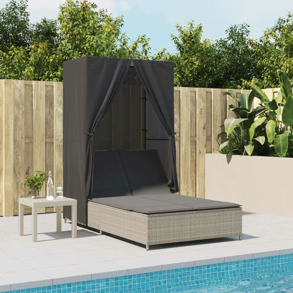 VidaXL Dupla Napozóágy - Polyrattan - 197cm