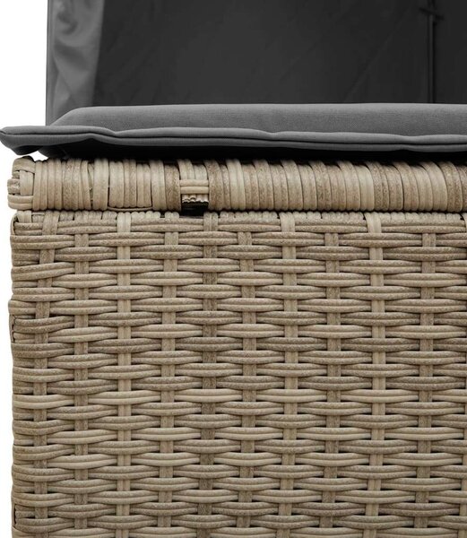 VidaXL Dupla Napozóágy - Polyrattan - 197cm
