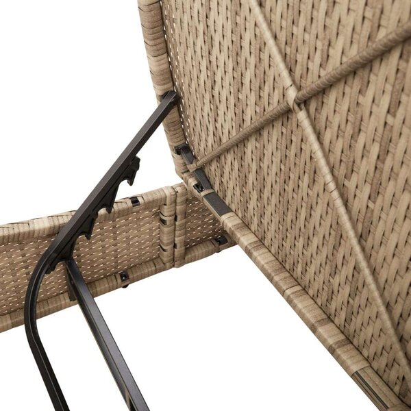 VidaXL Dupla Napozóágy - Polyrattan - Bézs - 200cm