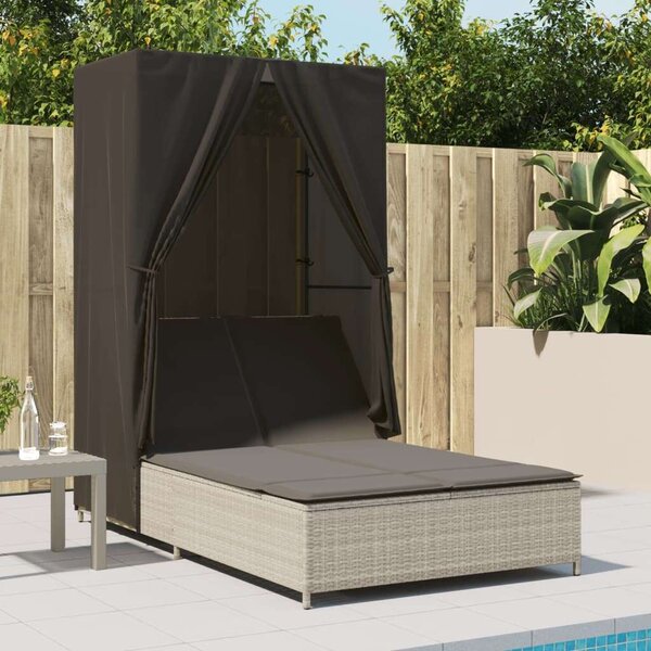 VidaXL Dupla Napozóágy - Polyrattan - 197cm