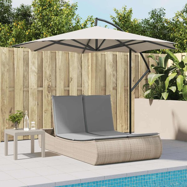 VidaXL Dupla Napozóágy - Polyrattan - Bézs - 200cm