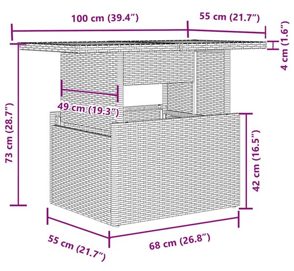 VidaXL Polyrattan Kerti Ülőgarnitúra - L-alakú - Szürke