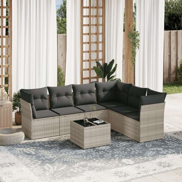 VidaXL Polyrattan Kerti Ülőgarnitúra - 7 részes