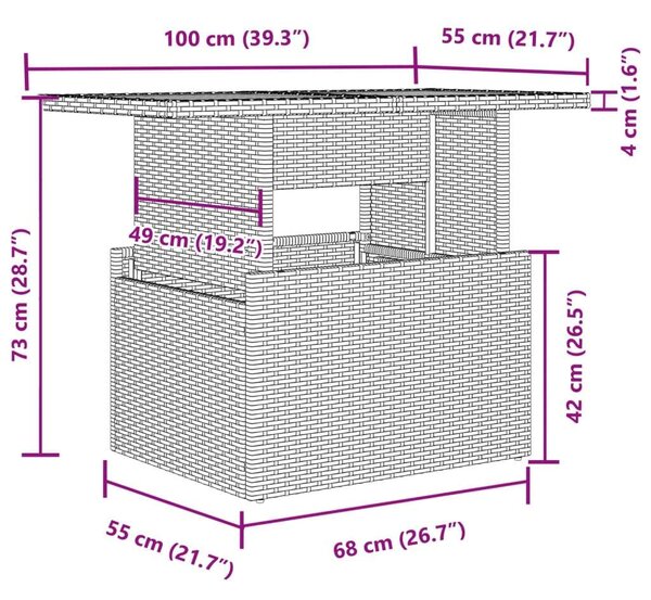 VidaXL Polyrattan Kerti Ülőgarnitúra - L-alakú - Szürke
