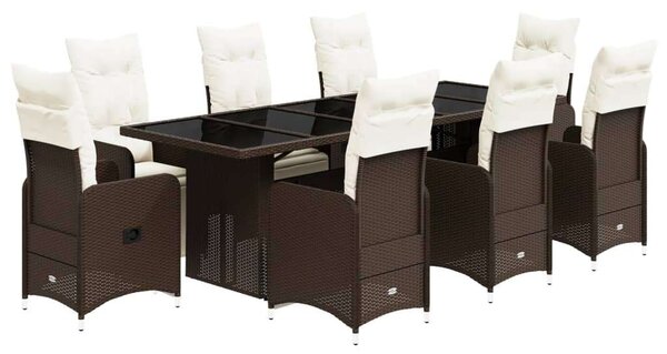 VidaXL Polyrattan Kerti Bútor - 8 Személyes Bisztrókészlet - Barna