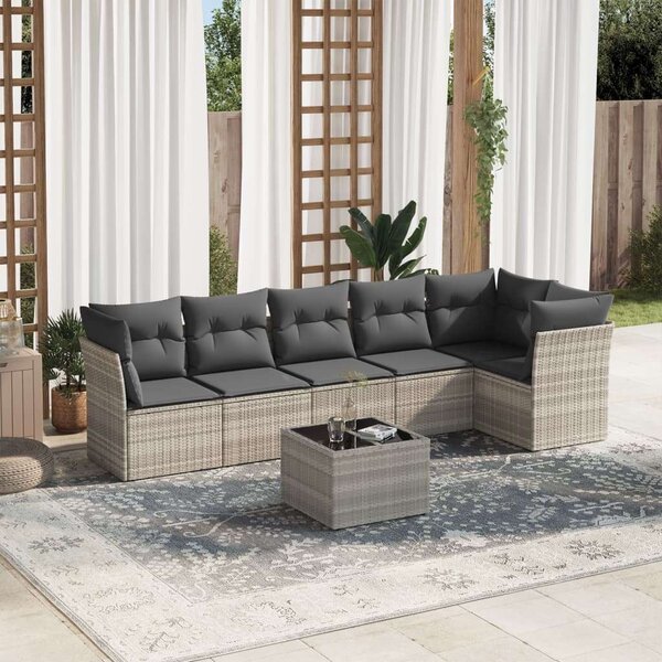 VidaXL Polyrattan Kerti Ülőgarnitúra - 7 részes