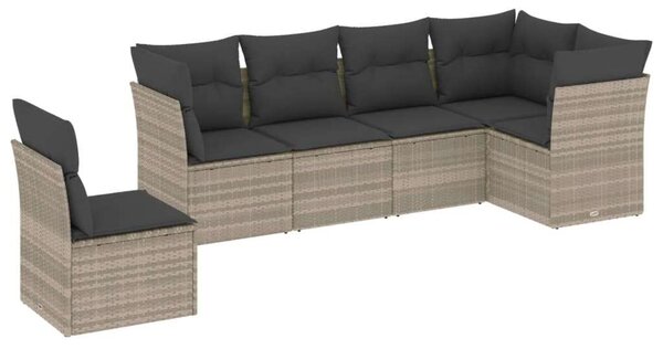 VidaXL Polyrattan Kerti Ülőgarnitúra - 6 részes, Világosszürke