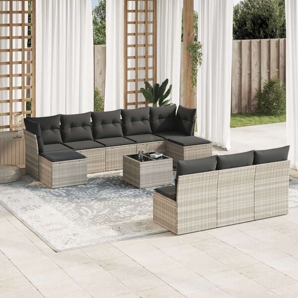 VidaXL Polyrattan Kerti Ülőgarnitúra - 11 részes