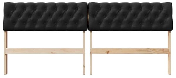 VidaXL Kárpitozott fejtámla Fekete 180 cm Tömör fenyőfa