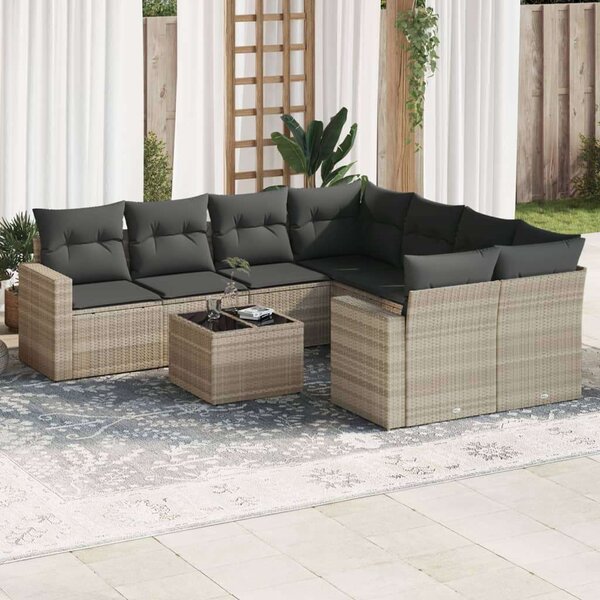 VidaXL Polyrattan Kerti Ülőgarnitúra - 9 részes