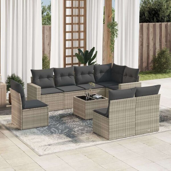 VidaXL Polyrattan Kerti Ülőgarnitúra - 9 részes