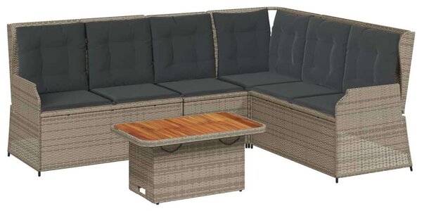 VidaXL 5 részes szürke polyrattan kerti ülőgarnitúra