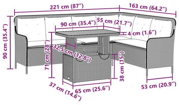 VidaXL 2 részes bézs polyrattan kerti ülőgarnitúra párnákkal