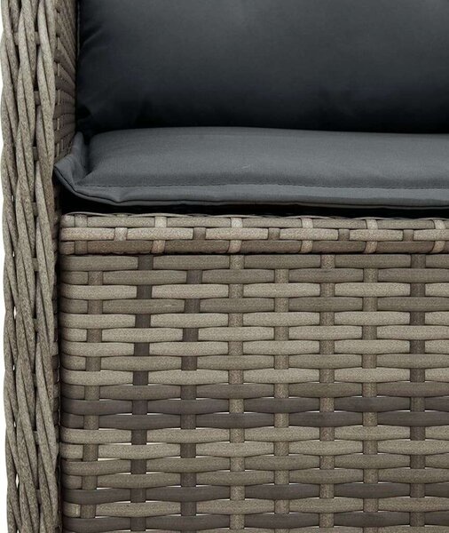 VidaXL Polyrattan Kerti Ülőgarnitúra - 3 részes - Szürke