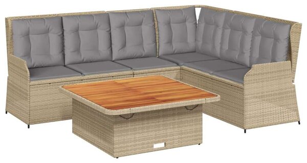 VidaXL Polyrattan Kerti Ülőgarnitúra - 5 részes - Bézs