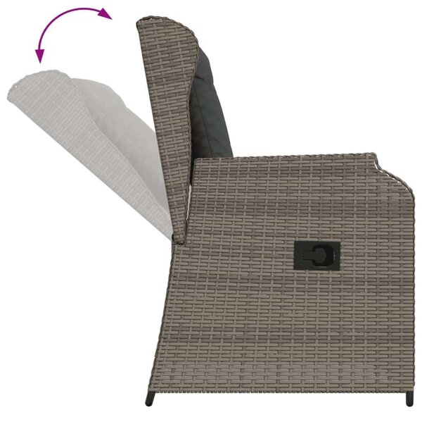 VidaXL Polyrattan Kerti Ülőgarnitúra - 3 részes - Szürke