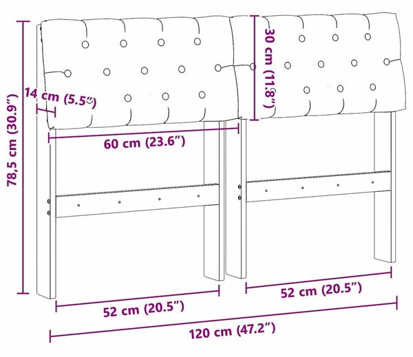 VidaXL Kárpitozott fejtámla Sötétszürke 120 cm Tömör fenyőfa