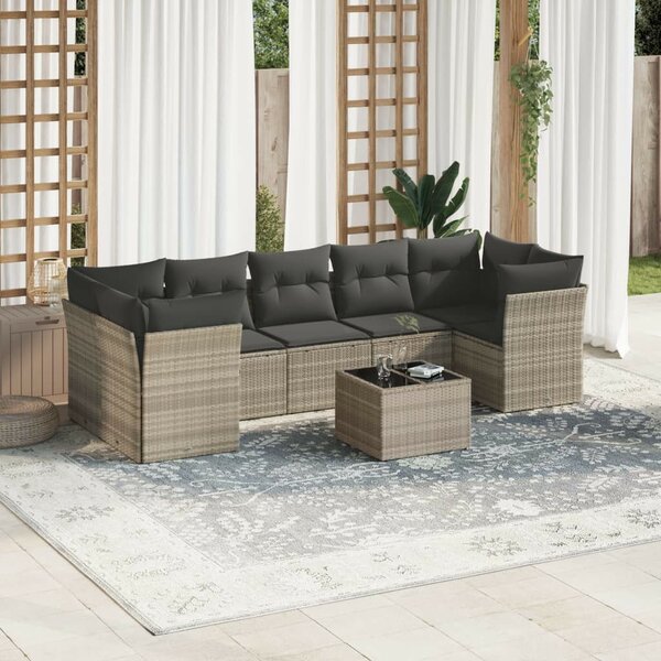 VidaXL Polyrattan Kerti Ülőgarnitúra - 8 részes