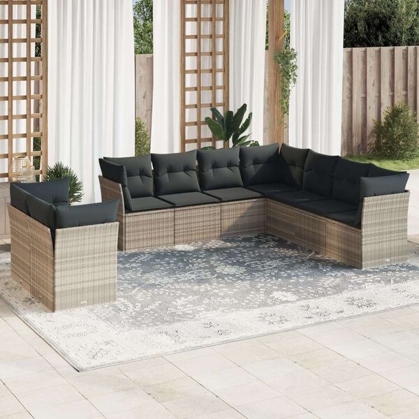 VidaXL Polyrattan Kerti Ülőgarnitúra - 9 részes