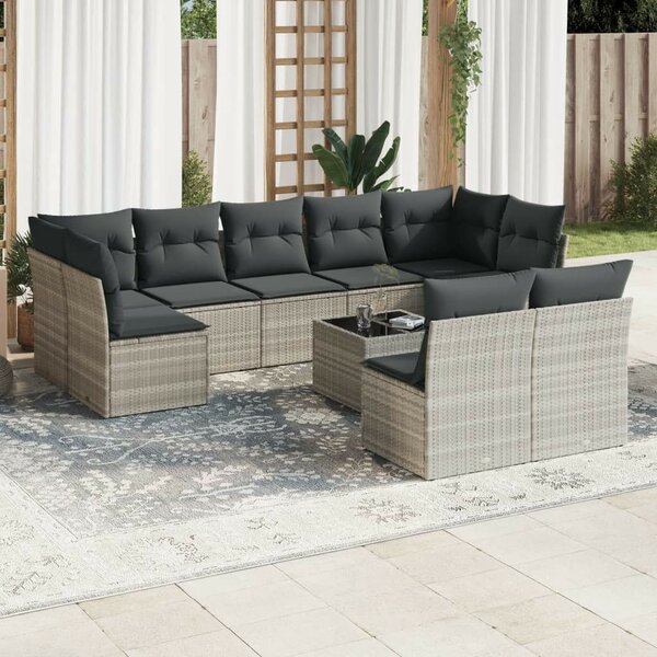 VidaXL Polyrattan Kerti Ülőgarnitúra - 10 részes