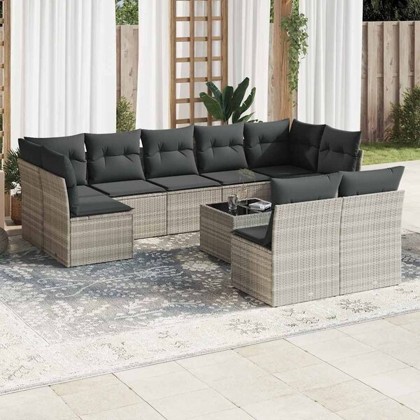 VidaXL Polyrattan Kerti Ülőgarnitúra - 10 részes