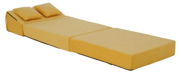 Összecsukható matrac/fotel, 2v1, sárga, PELOS