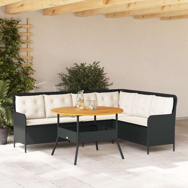 VidaXL Polyrattan Kerti Ülőgarnitúra - Fekete - 2 részes