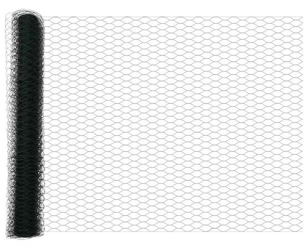 VidaXL Hatszögletű kerítés talajrögzítő 25 x 1,4 m PVC-bevonatos acél