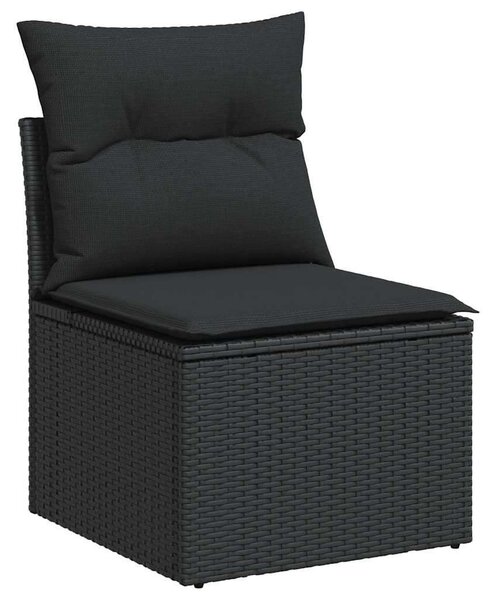 VidaXL Polyrattan Kerti Ülőgarnitúra - 6 részes - Fekete