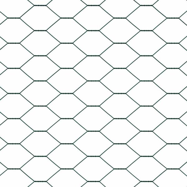 VidaXL Hatszögletű kerítés talajrögzítő 25 x 1,4 m PVC-bevonatos acél