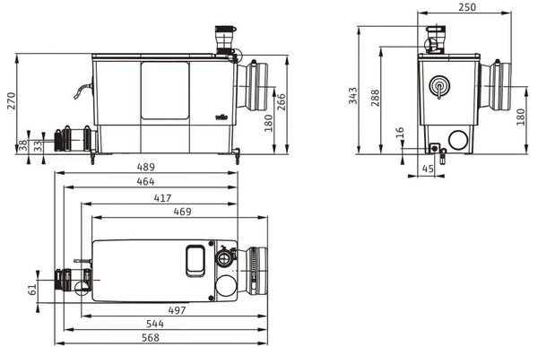 WILO DrainLift MINI3-XS/WC-EF szennyvízátemelő telep, 230V